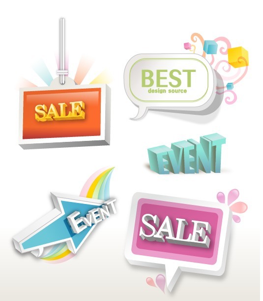 Lovely Retail Sale Labels & Stickers Vector 02