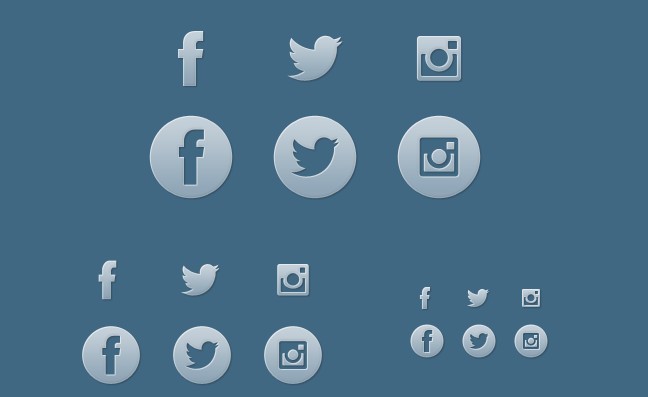 The Big Three Simple Social Icons