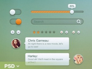 Minimal Mobile Phone UI Elements PSD