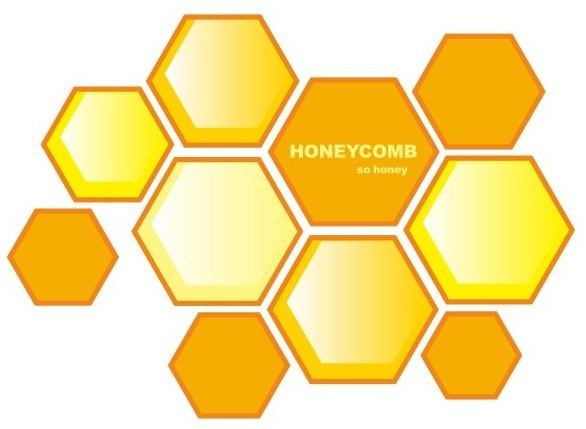 Simple Yellow Honeycomb Background Vector