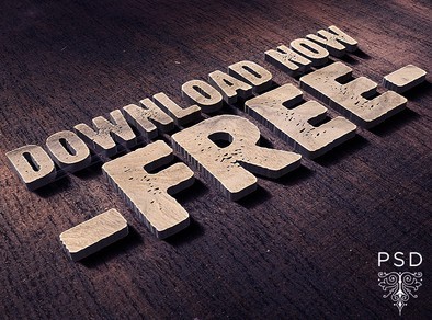 3D Text & Logo PSD Mockup