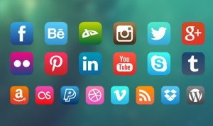iOS 7 Style Social Media Icon Set Vector