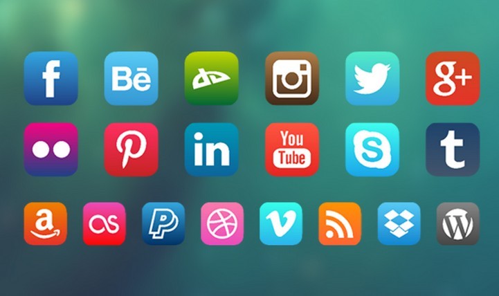 iOS 7 Style Social Media Icon Set Vector