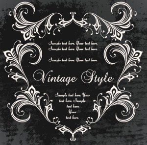 Dark Royal Vintage Floral Frame Vector 01