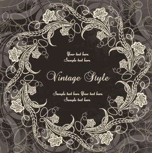 Dark Royal Vintage Floral Frame Vector 02