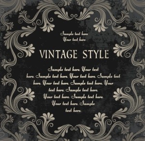 Dark Royal Vintage Floral Frame Vector 03