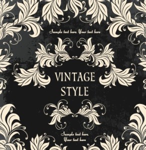 Dark Royal Vintage Floral Frame Vector 04