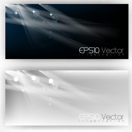 Elegant Dark Banners with Bright Abstract Backgrounds Vector 02
