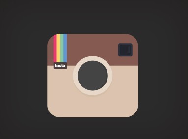 Flat Brown Instagram Icon PSD