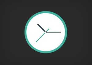 Flat Green Clock Icon PSD