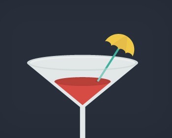 Flat Martini Icon PSD
