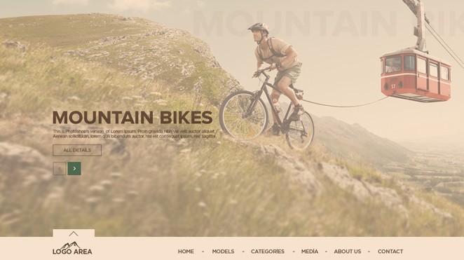 Mountain Bike Website PSD Template