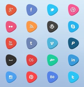 Creative Social Media Flat Icons Set (PSD Included)