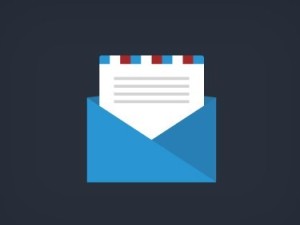 Flat Blue Email Icon PSD
