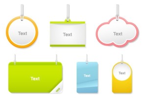 Set Of Clean Hanging Boards & Tags Vector