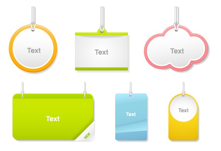 Set Of Clean Hanging Boards & Tags Vector
