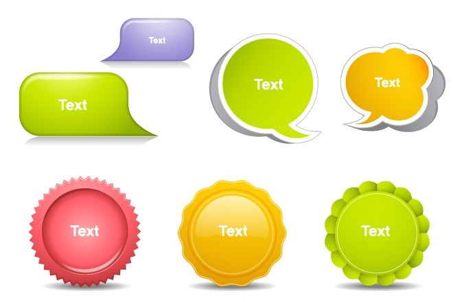 Set Of Clean Speech Bubbles and Stickers Vector