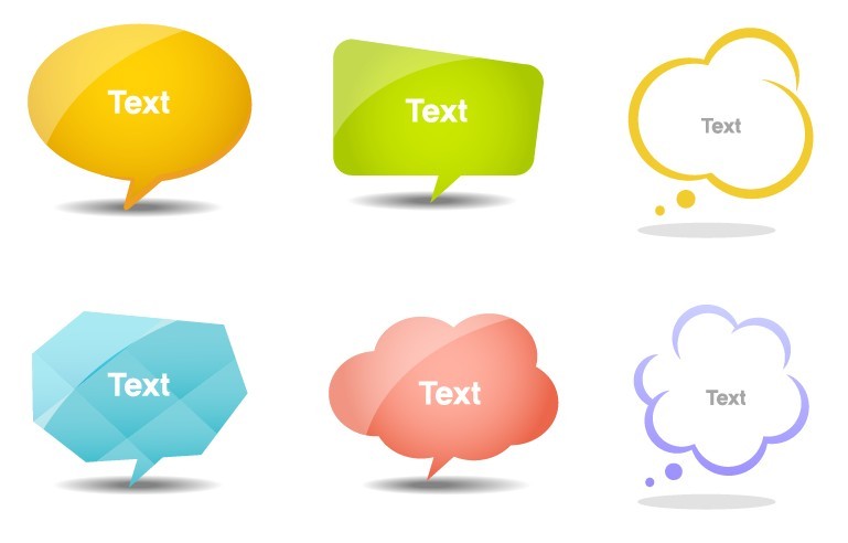 Set Of Lovely Speech Bubbles Vector