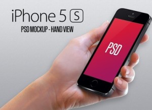 iPhone 5S Hand View Mockup PSD