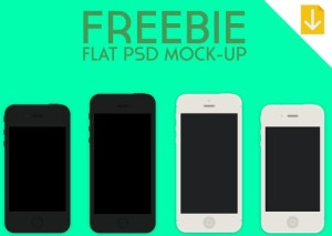 Flat iPhone Mockups Pack PSD