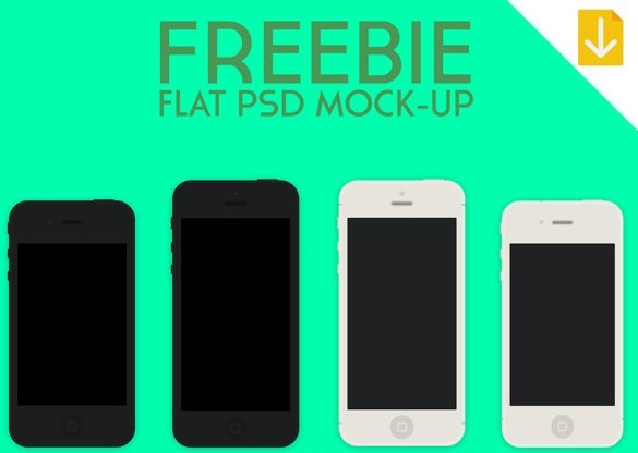 Flat iPhone Mockups Pack PSD