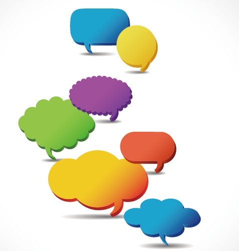 Set Of Colored Creative Speech Bubbles Vector 05