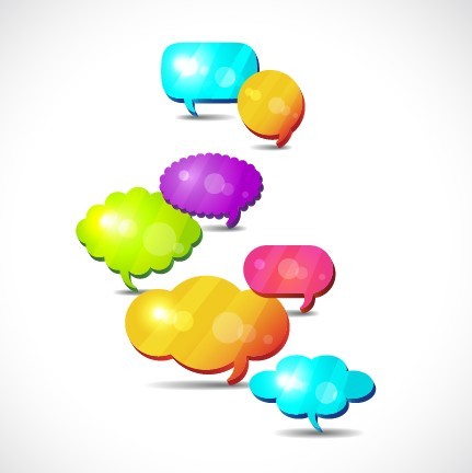 Set Of Colored Creative Speech Bubbles Vector 06