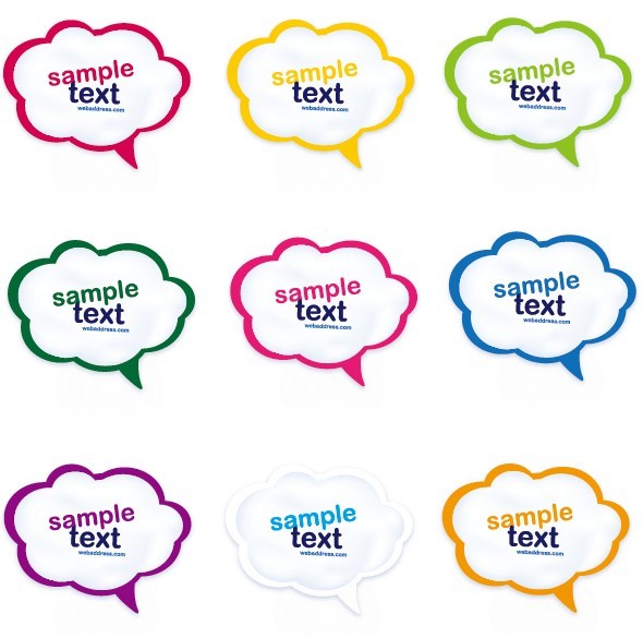 Set Of Colored Creative Speech Bubbles Vector 07