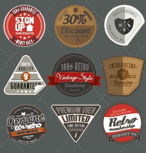 Set Of Retro Style Badges with Ribbons Vector