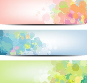 Set of Vector Paint Splash Banners
