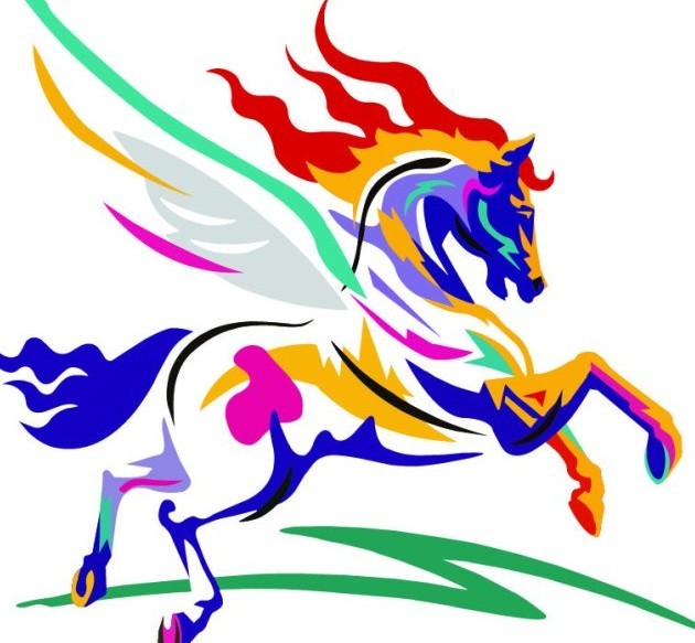 Colorful Horse Vector Illustration