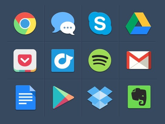 Colorful Social Media Flat Icons PSD