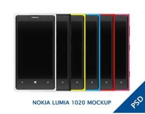 Colorful Nokia Lumia 1020 Mockup PSD