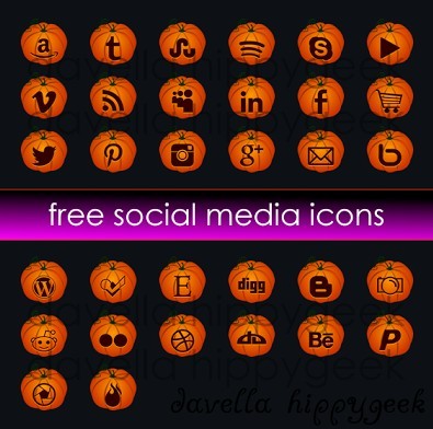 Cute Halloween Pumpkin Social Media Icons