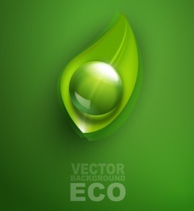 ECO Concept Green Water Drop Background Vector 01