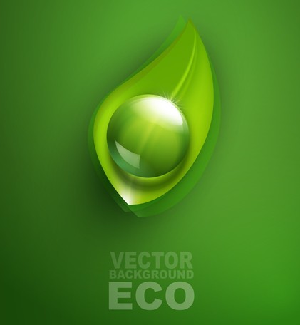 ECO Concept Green Water Drop Background Vector 01