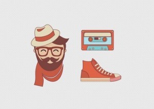 Hipster Icon Set Vector