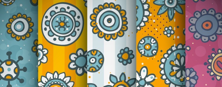 Set Of Cute Vintage Patterns Vector 04