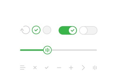 iOS 7 Style Flat Control Elements PSD