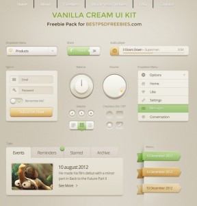 Vanilla Cream UI Kit PSD