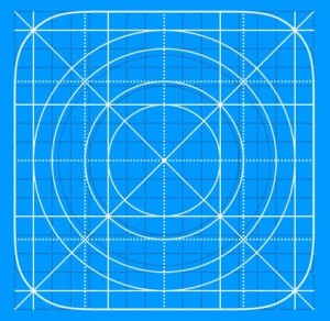 Vector iOS 7 Icon Grid Templage
