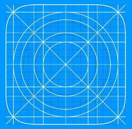 Vector iOS 7 Icon Grid Templage