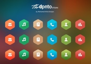 Flat Hexagon Icons PSD