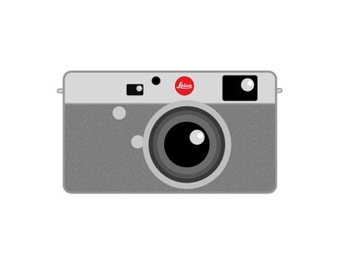 Flat Leica Camera Icon Vector
