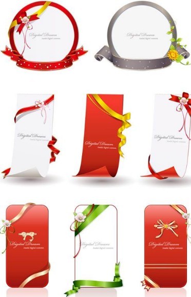 Set Of Elegant Ribbon Designs Vector