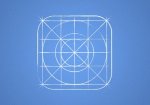 iOS 7 Icon Grid Blueprint PSD