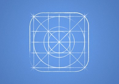 iOS 7 Icon Grid Blueprint PSD