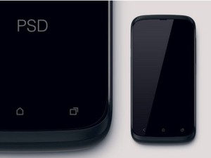 Realistic Black HTC Mockup PSD