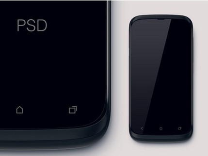 Realistic Black HTC Mockup PSD