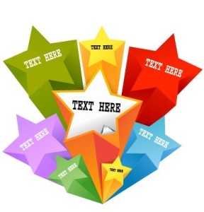 Colorful Stars For Text Label Sticker Vector